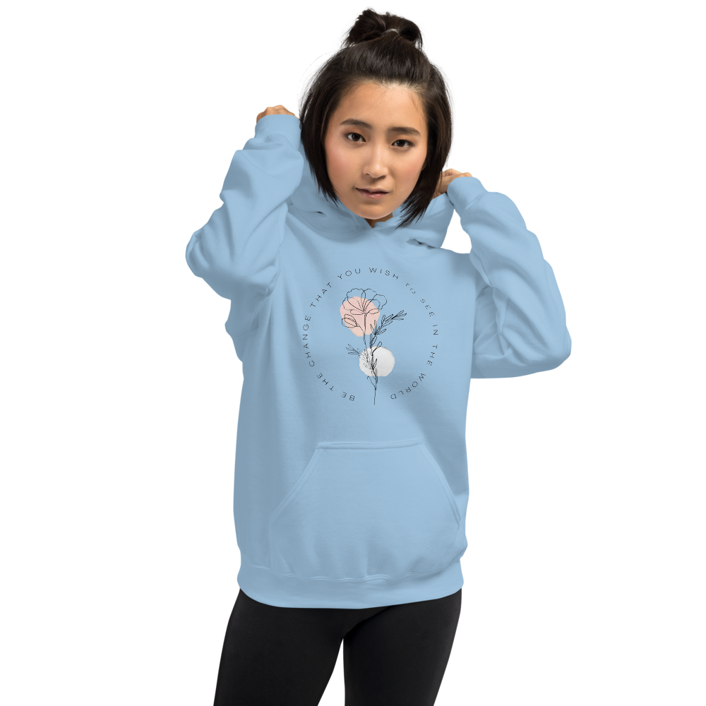 Light Blue / S Be the change that you wish to see in the world Unisex Light Hoodie by Design Express