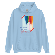 Light Blue / S Rainbow Front Unisex Hoodie by Design Express