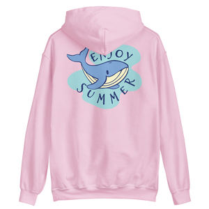Light Pink / S Whale Enjoy Summer Unisex Hoodie by Design Express