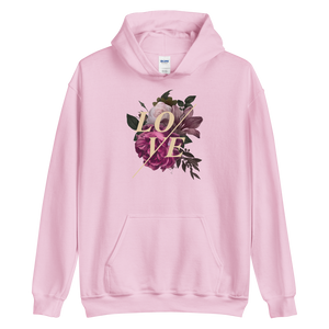 Light Pink / S Love Flower Unisex Hoodie by Design Express