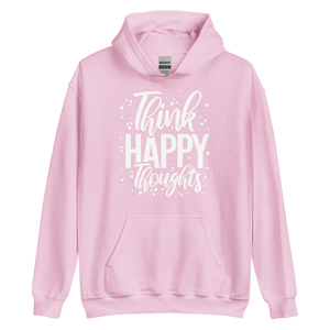 Light Pink / S Think Happy Thoughts Unisex Hoodie by Design Express