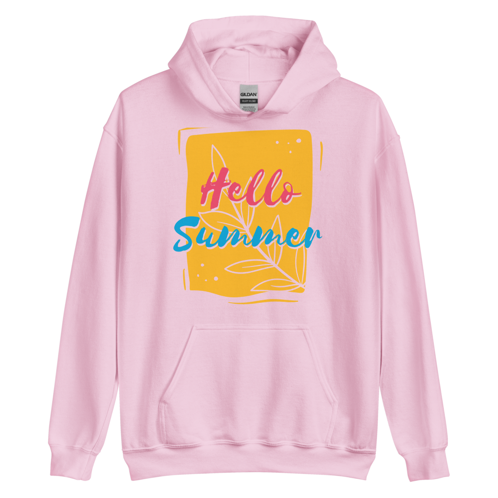 Light Pink / S Hello Summer Unisex Hoodie by Design Express