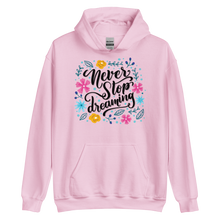 Light Pink / S Never Stop Dreaming Unisex Hoodie by Design Express