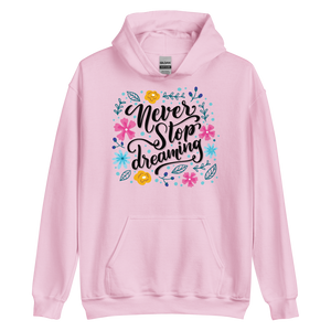 Light Pink / S Never Stop Dreaming Unisex Hoodie by Design Express