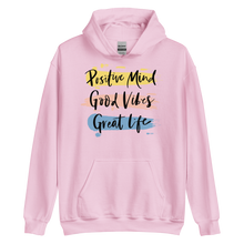 Light Pink / S Positive Mind, Good Vibes, Great Life Unisex Hoodie by Design Express