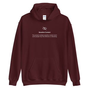 Maroon / S Sensitive Content (Funny) Unisex Hoodie by Design Express