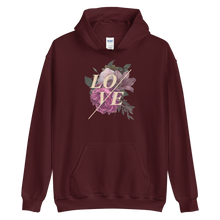 Maroon / S Love Flower Unisex Hoodie by Design Express