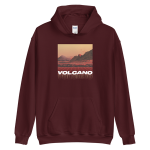 Maroon / S Volcano Front Unisex Hoodie by Design Express