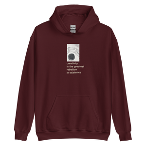 Maroon / S Creativity is the greatest rebellion in existence Unisex Hoodie by Design Express