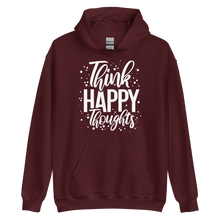 Maroon / S Think Happy Thoughts Unisex Hoodie by Design Express