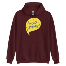 Maroon / S Hello Summer Yellow Unisex Hoodie by Design Express