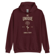 Maroon / S Be Unique, Write Your Own Story Unisex Hoodie by Design Express