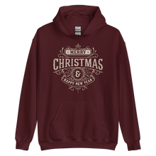 Maroon / S Merry Christmas & Happy New Year Unisex Hoodie by Design Express