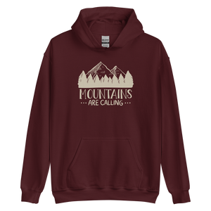 Maroon / S Mountains Are Calling Unisex Hoodie by Design Express