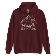 Maroon / S Take a Walk to the Mountains Unisex Hoodie by Design Express