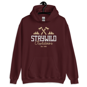 Maroon / S Stay Wild Outdoor Unisex Hoodie by Design Express