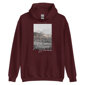 Maroon / S Mount Bromo Unisex Hoodie Front by Design Express