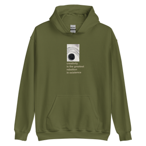 Military Green / S Creativity is the greatest rebellion in existence Unisex Hoodie by Design Express