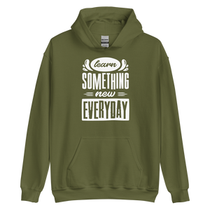 Military Green / S Learn Something New Everyday Unisex Hoodie by Design Express