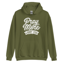 Military Green / S Pray More Worry Less Unisex Hoodie by Design Express