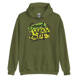 Military Green / S Good Vibes Only Unisex Hoodie by Design Express
