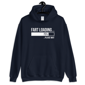Navy / S Fart Loading (Funny) Unisex Dark Hoodie by Design Express