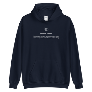 Navy / S Sensitive Content (Funny) Unisex Hoodie by Design Express