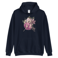 Navy / S Love Flower Unisex Hoodie by Design Express