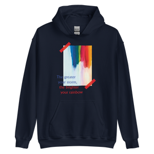 Navy / S Rainbow Front Unisex Hoodie by Design Express