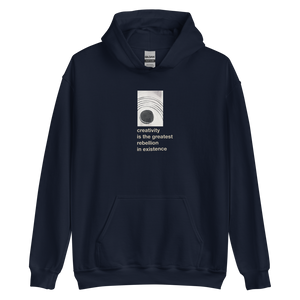 Navy / S Creativity is the greatest rebellion in existence Unisex Hoodie by Design Express