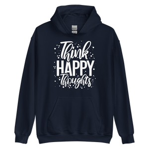 Navy / S Think Happy Thoughts Unisex Hoodie by Design Express