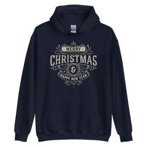 Navy / S Merry Christmas & Happy New Year Unisex Hoodie by Design Express