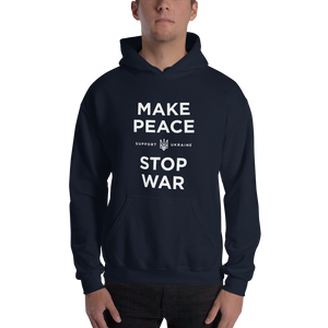 Navy / S Make Peace Stop War (Support Ukraine) Unisex Black Hoodie by Design Express