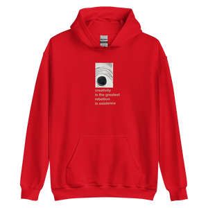 Red / S Creativity is the greatest rebellion in existence Unisex Hoodie by Design Express