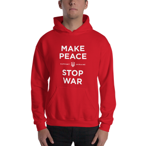 Red / S Make Peace Stop War (Support Ukraine) Unisex Black Hoodie by Design Express