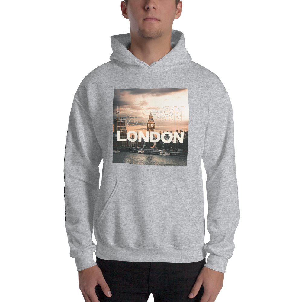 Sport Grey / S London Square Unisex White Hoodie by Design Express