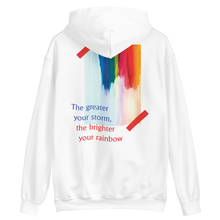 White / S Rainbow Back Unisex Hoodie by Design Express