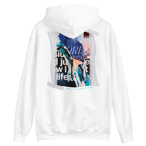 White / S Nothing is more abstarct than reality Backside Unisex Hoodie by Design Express