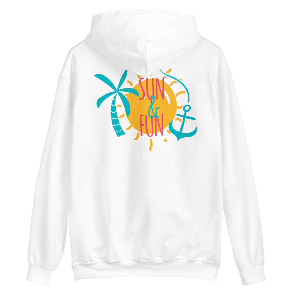 White / S Sun & Fun Unisex Hoodie by Design Express