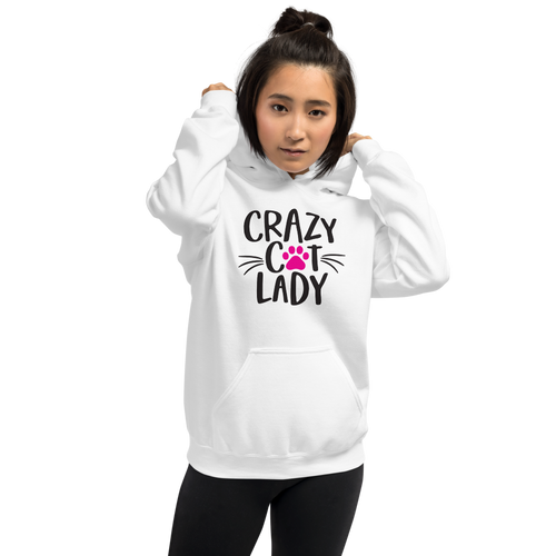 S Crazy Cat Lady (Cat Lover) Funny Woman Hoodie by Design Express