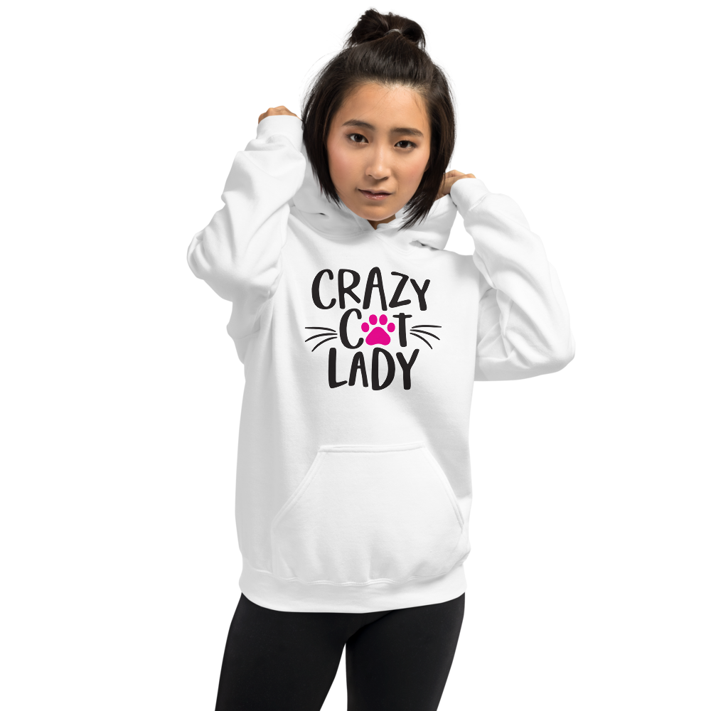 S Crazy Cat Lady (Cat Lover) Funny Woman Hoodie by Design Express