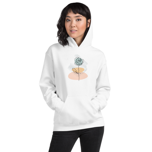 S Pasty Flower Line Unisex Hoodie by Design Express