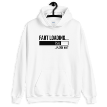 White / S Fart Loading (Funny) Unisex Light Hoodie by Design Express