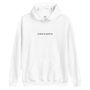 London Back Unisex White Hoodie by Design Express