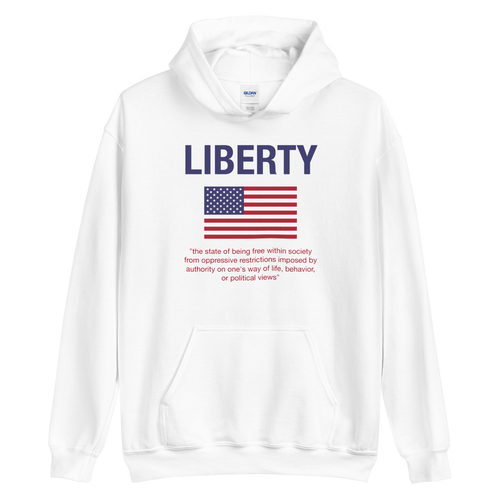 S Liberty Unisex White Hoodie by Design Express