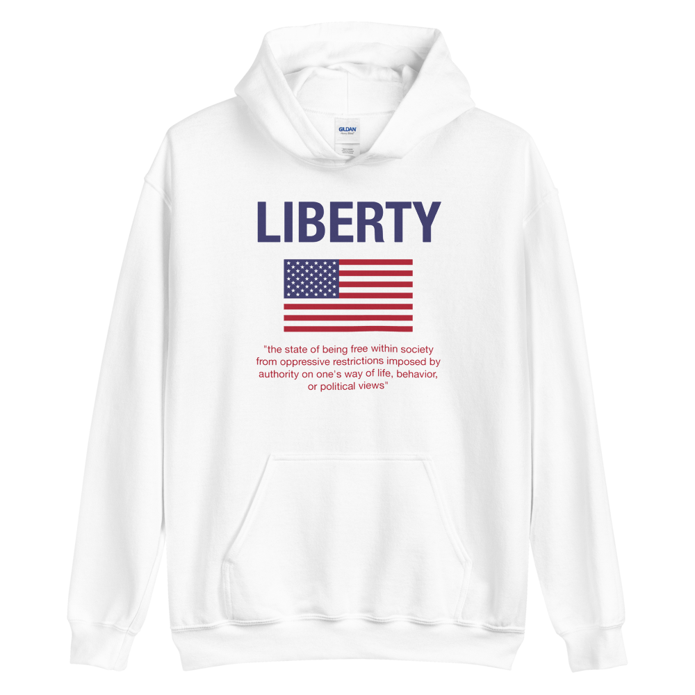 S Liberty Unisex White Hoodie by Design Express