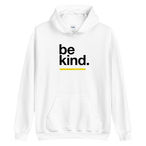 S Be Kind Unisex White Hoodie by Design Express