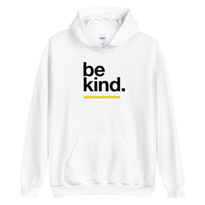S Be Kind Unisex White Hoodie by Design Express