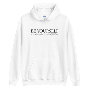 S Be Yourself Quotes Unisex White Hoodie by Design Express