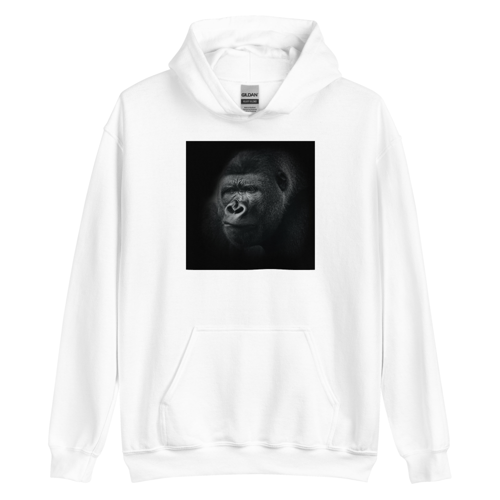 White / S Mountain Gorillas Unisex Hoodie by Design Express